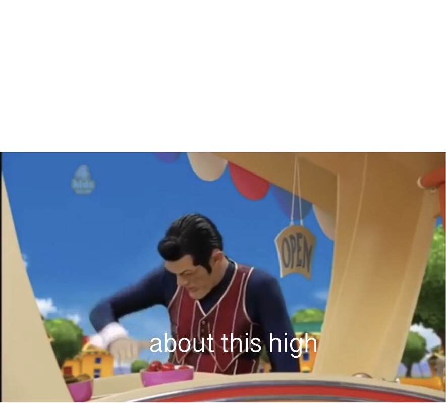 Measuring Robbie Rotten (short) Blank Meme Template