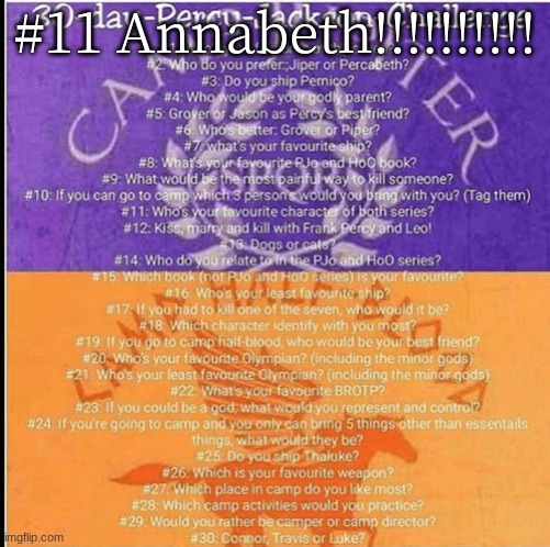 #11! | #11 Annabeth!!!!!!!!!! | image tagged in percy jackson 30 day challenge | made w/ Imgflip meme maker