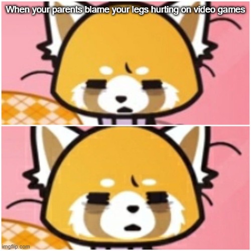 Really? | When your parents blame your legs hurting on video games | image tagged in meme | made w/ Imgflip meme maker