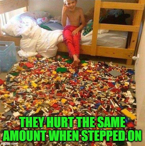 Lego Obstacle | THEY HURT THE SAME AMOUNT WHEN STEPPED ON | image tagged in lego obstacle | made w/ Imgflip meme maker