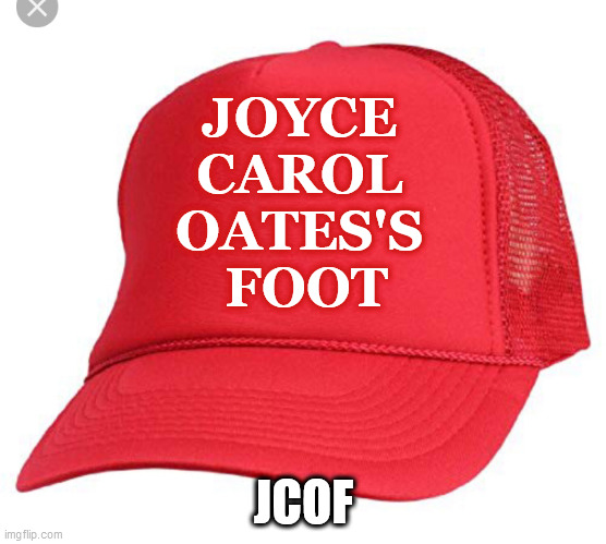 Blank maga hat | JOYCE 
CAROL 
OATES'S 
FOOT; JCOF | image tagged in blank maga hat,joyce carol oates,foot,2020 | made w/ Imgflip meme maker