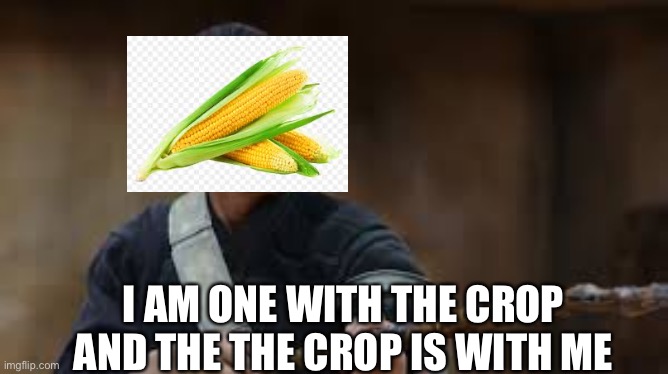 I am one with the force and the force is with me | I AM ONE WITH THE CROP AND THE THE CROP IS WITH ME | image tagged in i am one with the force and the force is with me | made w/ Imgflip meme maker