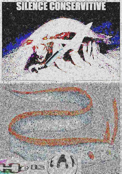 weird deep fried memes I made feel free to use | image tagged in silence conservitive,he is fear | made w/ Imgflip meme maker