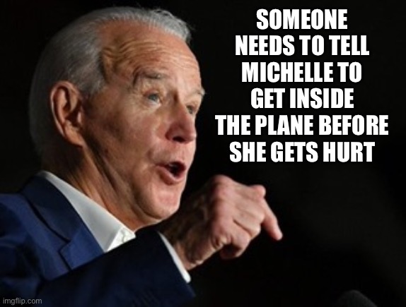 SOMEONE NEEDS TO TELL MICHELLE TO GET INSIDE THE PLANE BEFORE SHE GETS HURT | made w/ Imgflip meme maker