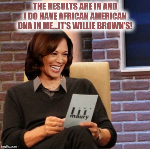 THE RESULTS ARE IN AND I DO HAVE AFRICAN AMERICAN DNA IN ME...IT'S WILLIE BROWN'S! | made w/ Imgflip meme maker