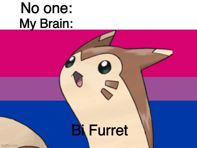 No one:; My Brain:; Bi Furret | made w/ Imgflip meme maker