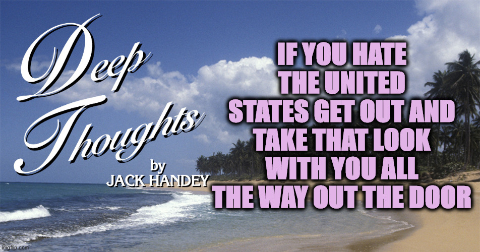 IF YOU HATE THE UNITED STATES GET OUT AND TAKE THAT LOOK WITH YOU ALL THE WAY OUT THE DOOR | image tagged in political meme | made w/ Imgflip meme maker