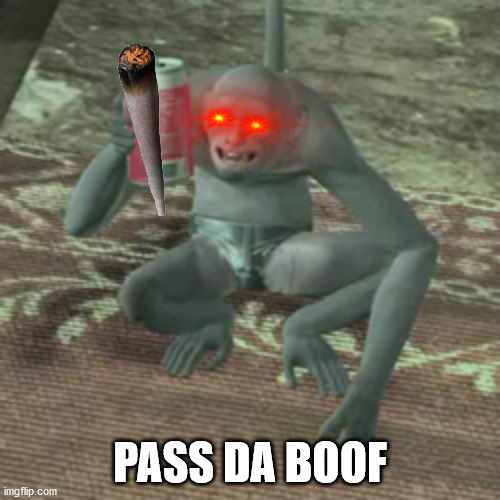 Boof Monkey | PASS DA BOOF | image tagged in weed,monkey,red eyes,meme | made w/ Imgflip meme maker