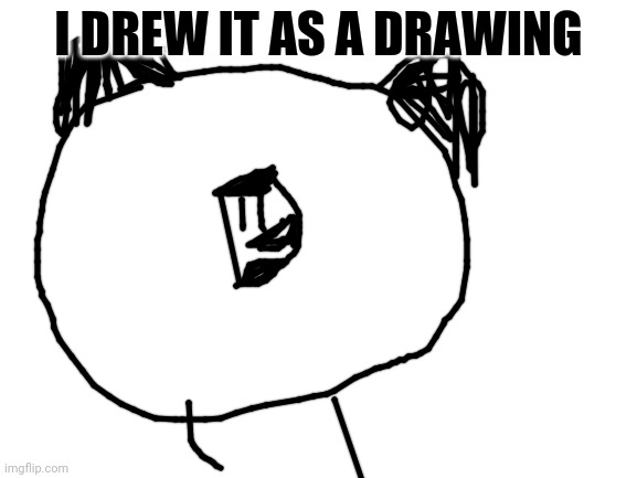 Blank White Template | I DREW IT AS A DRAWING | image tagged in blank white template | made w/ Imgflip meme maker