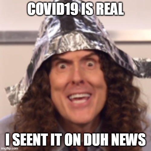 I Saw It On Thu News | COVID19 IS REAL; I SEENT IT ON DUH NEWS | image tagged in scam,hoax | made w/ Imgflip meme maker