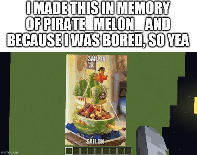 I MADE THIS IN MEMORY OF PIRATE_MELON_ AND BECAUSE I WAS BORED, SO YEA | made w/ Imgflip meme maker