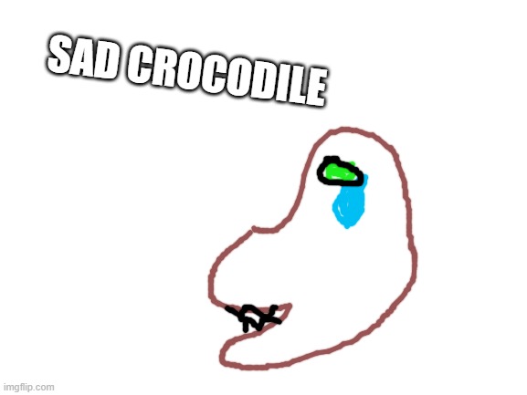 Blank White Template | SAD CROCODILE | image tagged in blank white template | made w/ Imgflip meme maker