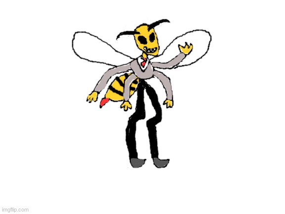 Behold, the metal musician and serial killer wasp demon, Jack. | image tagged in blank white template | made w/ Imgflip meme maker
