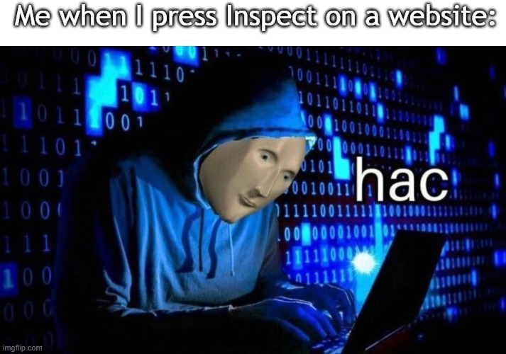 hac | Me when I press Inspect on a website: | image tagged in hac,google | made w/ Imgflip meme maker