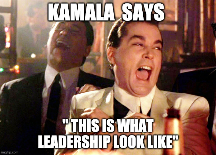 Kamala Says | KAMALA  SAYS; " THIS IS WHAT LEADERSHIP LOOK LIKE" | image tagged in memes,good fellas hilarious,funny,fry,upvote,biden | made w/ Imgflip meme maker