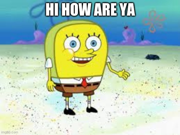 Spongebob is great | HI HOW ARE YA | image tagged in spongebob | made w/ Imgflip meme maker