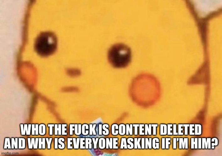 Why? | WHO THE FUCK IS CONTENT DELETED AND WHY IS EVERYONE ASKING IF I’M HIM? | made w/ Imgflip meme maker
