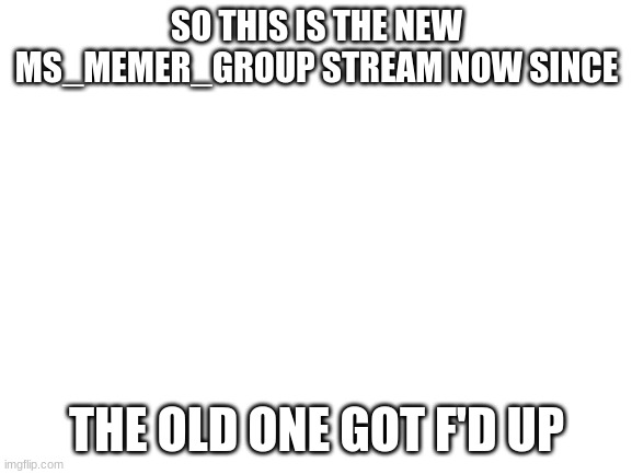yeah soooo..... leave a comment if u need owner | SO THIS IS THE NEW MS_MEMER_GROUP STREAM NOW SINCE; THE OLD ONE GOT F'D UP | image tagged in blank white template | made w/ Imgflip meme maker