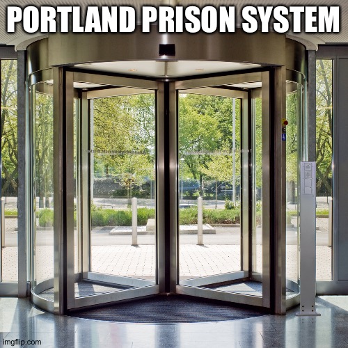 Portland prison system | PORTLAND PRISON SYSTEM | image tagged in revolving door | made w/ Imgflip meme maker