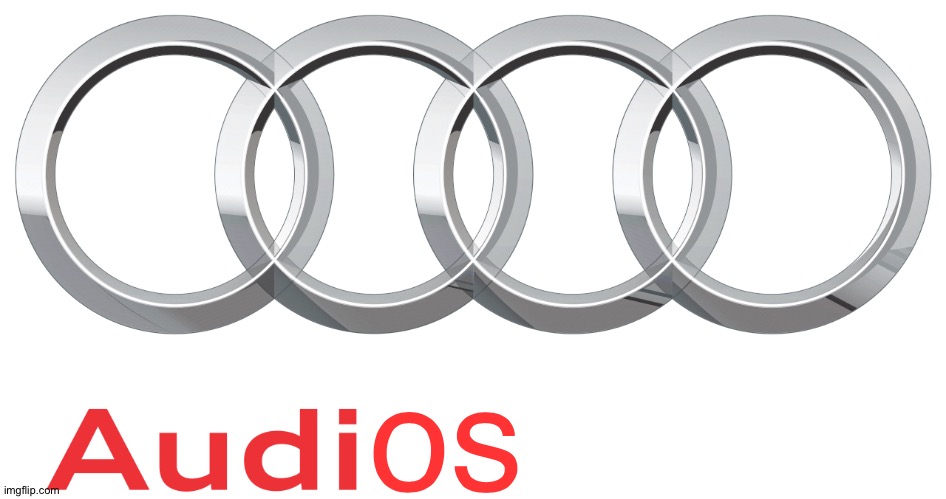 Audios say goodbye to Audi | os | image tagged in audi,oh wow are you actually reading these tags,stop reading the tags,too many tags,funny,logos | made w/ Imgflip meme maker