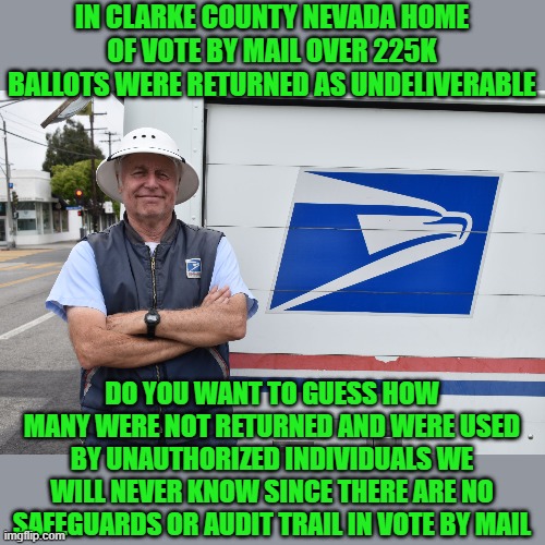 the truth will set you free | IN CLARKE COUNTY NEVADA HOME OF VOTE BY MAIL OVER 225K BALLOTS WERE RETURNED AS UNDELIVERABLE; DO YOU WANT TO GUESS HOW MANY WERE NOT RETURNED AND WERE USED BY UNAUTHORIZED INDIVIDUALS WE WILL NEVER KNOW SINCE THERE ARE NO SAFEGUARDS OR AUDIT TRAIL IN VOTE BY MAIL | image tagged in democrats,communism,joe biden,nancy pelosi,2020 elections | made w/ Imgflip meme maker