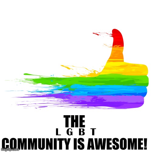 support-LGBT | THE COMMUNITY IS AWESOME! | image tagged in support-lgbt | made w/ Imgflip meme maker