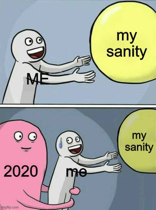 sanity | my sanity; ME; my sanity; 2020; me | image tagged in memes,running away balloon,sanity,corona,2020 | made w/ Imgflip meme maker