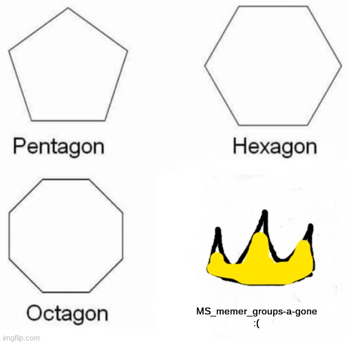 MS_memer_group is leavinnnnnn...... :( | MS_memer_groups-a-gone :( | image tagged in memes,pentagon hexagon octagon | made w/ Imgflip meme maker