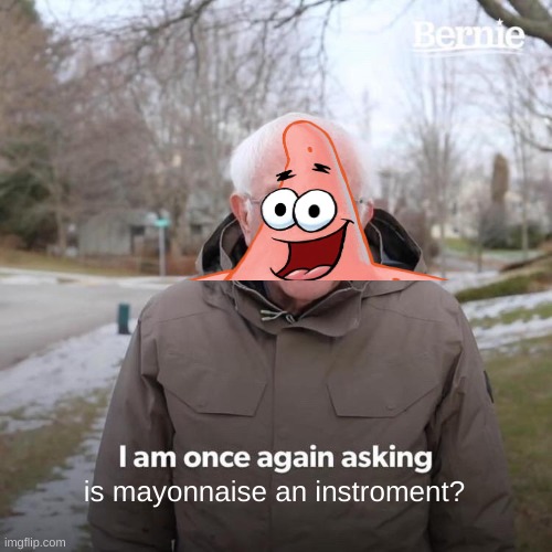 Bernie I Am Once Again Asking For Your Support Meme | is mayonnaise an instroment? | image tagged in memes,bernie i am once again asking for your support | made w/ Imgflip meme maker