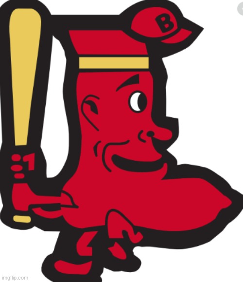 Old Red Sox Alternate logo from the 1950's, it's so weird!!! | image tagged in memes,weird logos,logos,red sox,1950s,baseball | made w/ Imgflip meme maker