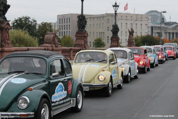VW Beetle procession | image tagged in vw beetle procession | made w/ Imgflip meme maker