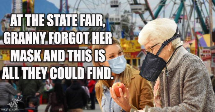 Poor Granny | image tagged in memes,funny,seniors,mask,masks,covid | made w/ Imgflip meme maker