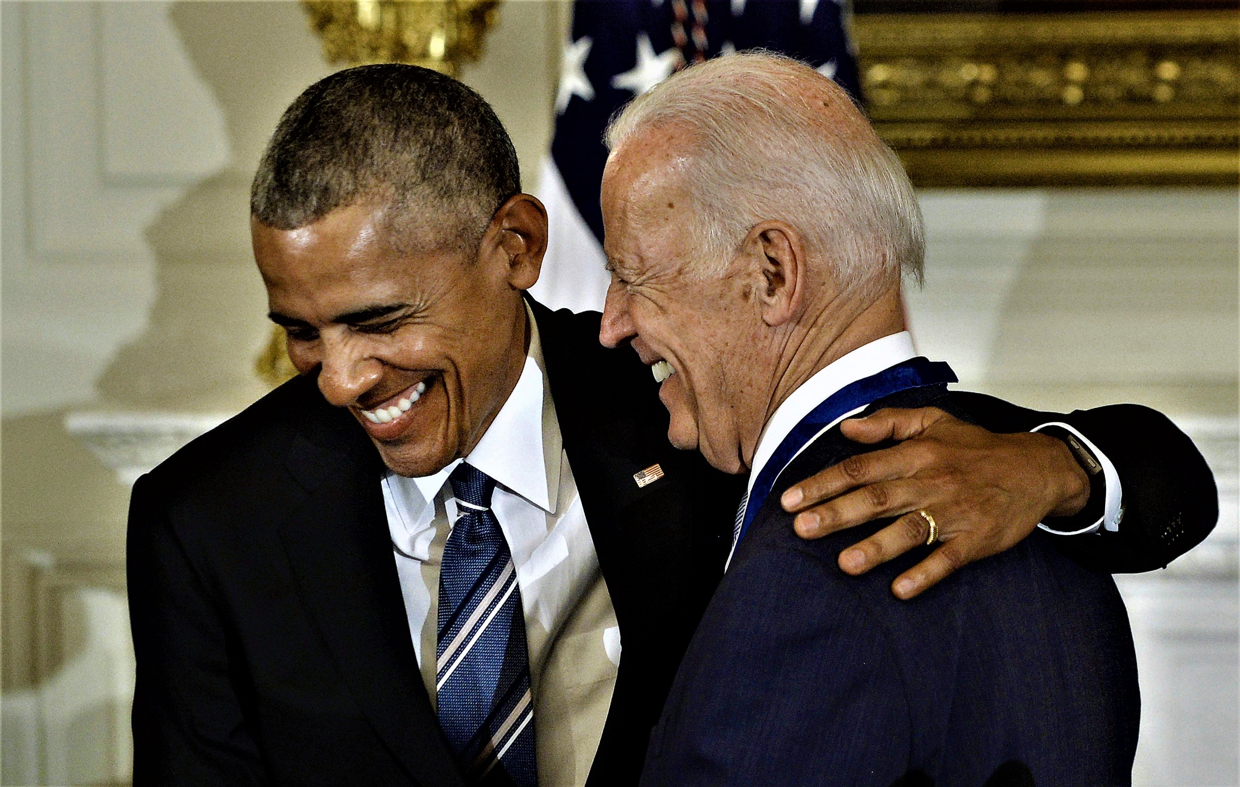 Obama and Biden laughing No 1 Blank Meme Template