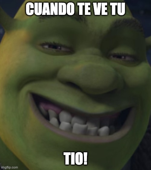 cuando te ve tu tio | CUANDO TE VE TU; TIO! | image tagged in shrek | made w/ Imgflip meme maker