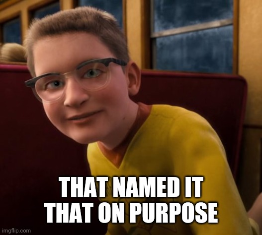 Polar Express Know it All | THAT NAMED IT THAT ON PURPOSE | image tagged in polar express know it all | made w/ Imgflip meme maker