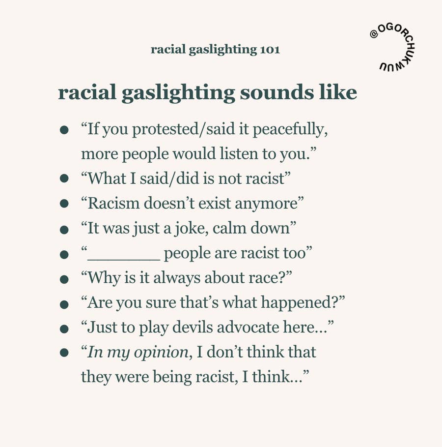 Racial gaslighting 101 Blank Meme Template