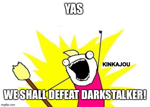 Kinkajou | YAS; KINKAJOU; WE SHALL DEFEAT DARKSTALKER! | image tagged in memes,x all the y | made w/ Imgflip meme maker