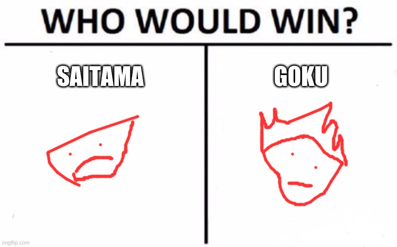 Who Would Win? | SAITAMA; GOKU | image tagged in memes,who would win | made w/ Imgflip meme maker