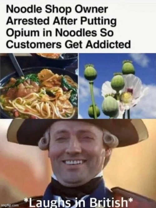 eyyyy never get high on your own supply (repost) | image tagged in repost,british,noodles,noodle,drugs,don't do drugs | made w/ Imgflip meme maker