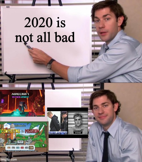 2020 is'ne that bad | 2020 is not all bad | image tagged in jim halpert explains | made w/ Imgflip meme maker