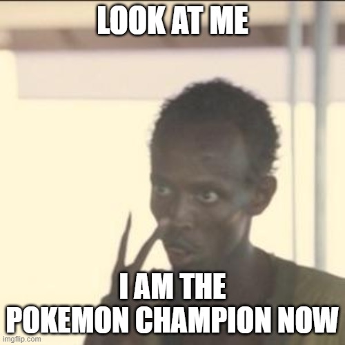 when you beat the game | LOOK AT ME; I AM THE POKEMON CHAMPION NOW | image tagged in memes,look at me | made w/ Imgflip meme maker