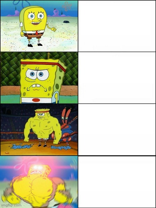 Spongebob weack vs strong Blank Meme Template