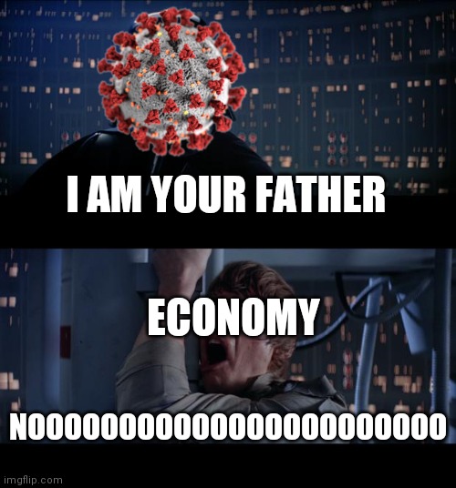 ..... | I AM YOUR FATHER; ECONOMY; NOOOOOOOOOOOOOOOOOOOOOOO | image tagged in memes,star wars no,covid-19,coronavirus,covidiots,economy | made w/ Imgflip meme maker