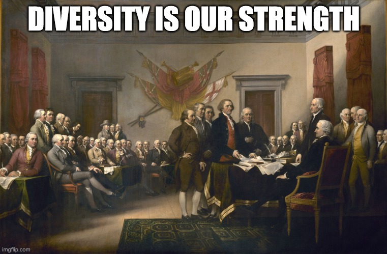 Diversity Is Our Strength | DIVERSITY IS OUR STRENGTH | image tagged in declaration of independence | made w/ Imgflip meme maker