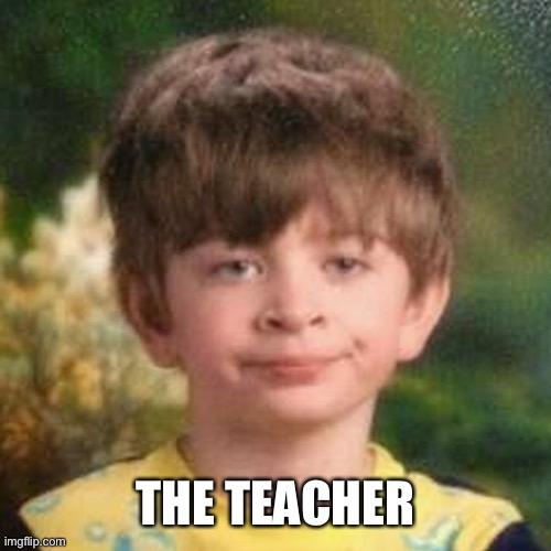 Blank Stare Kid | THE TEACHER | image tagged in blank stare kid | made w/ Imgflip meme maker