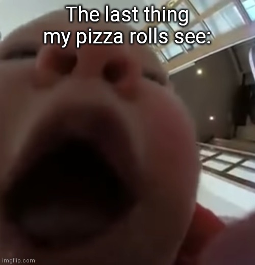The last thing my pizza rolls see: | image tagged in pizza rolls | made w/ Imgflip meme maker