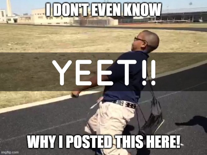 ya YEET | I DON'T EVEN KNOW; WHY I POSTED THIS HERE! | image tagged in ya yeet | made w/ Imgflip meme maker