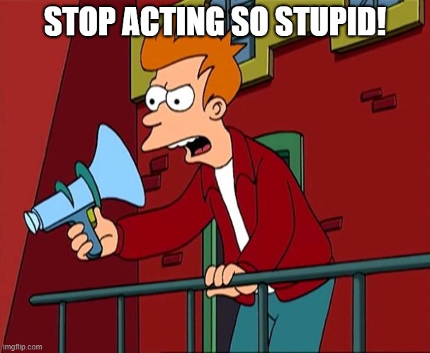 STOP ACTING SO STUPIDD | STOP ACTING SO STUPID! | image tagged in stop acting so stupidd | made w/ Imgflip meme maker
