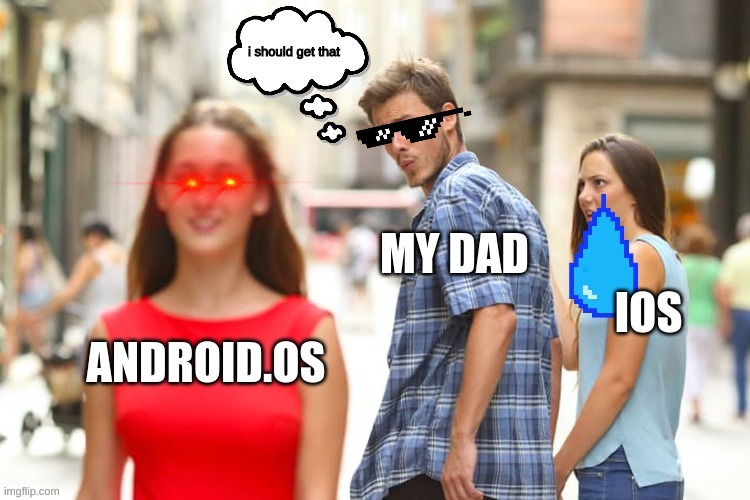 androis.os vs iosbe like | image tagged in memes,android,ios,funny,technology,lol | made w/ Imgflip meme maker