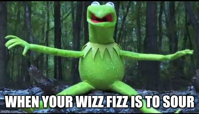nice | WHEN YOUR WIZZ FIZZ IS TO SOUR | image tagged in kermit the frog | made w/ Imgflip meme maker
